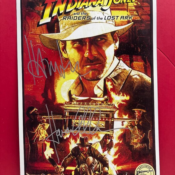 HAND SIGNED RAIDERS OF THE LOST ARK Movie Poster by 2 Cast AUTHENTICATED…